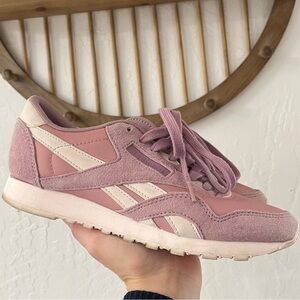 Reebok Purple Classic Nylon Sports Pink Lilac Sneakers Size 6